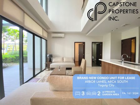 FOR LEASE  BRAND NEW 3 Bedroom Loft Type Unit with Garden in Arca