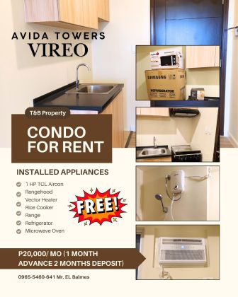 Near BGC Condo- Avida Towers Vireo at Arca South Taguig
