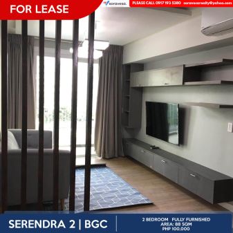 Fully Furnished Studio Unit at Two Serendra for Rent